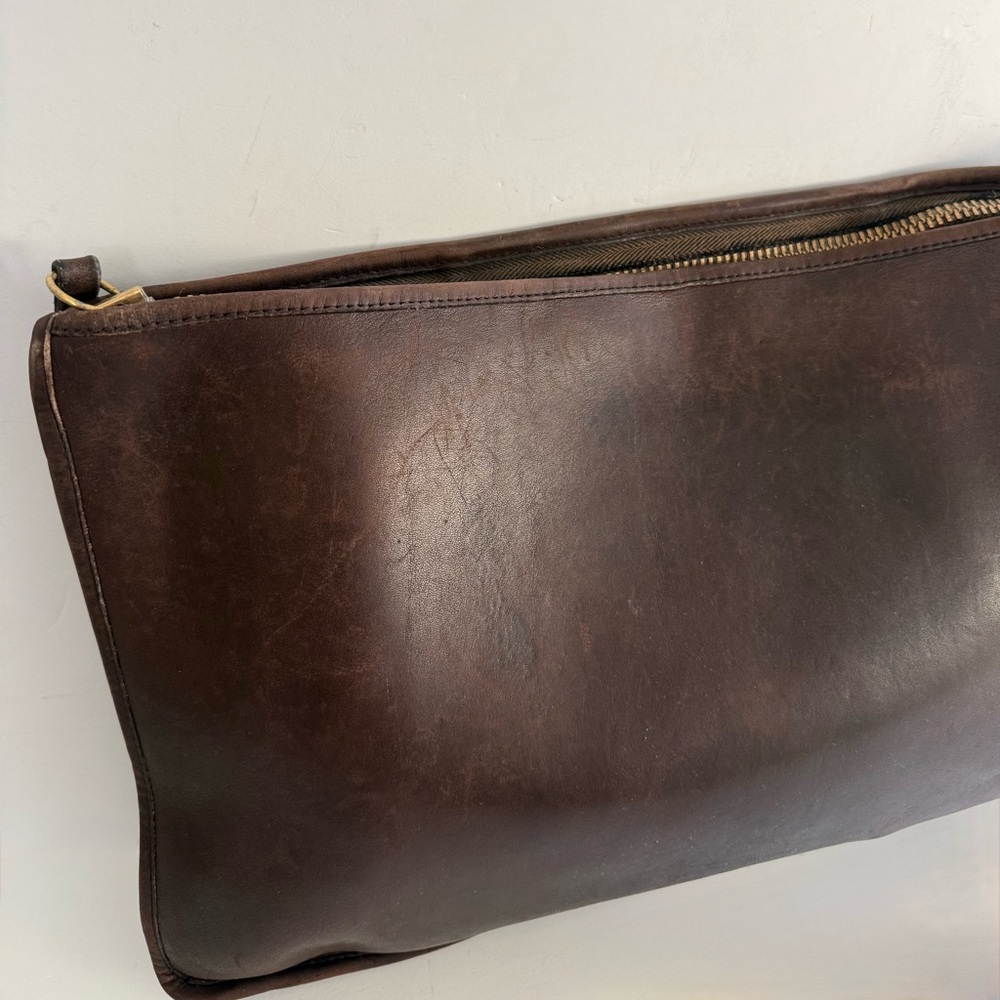 Coach Vintage Leather Mahogany Portfolio Document Laptop Case Sleeve Clutch - Picture 2 of 11